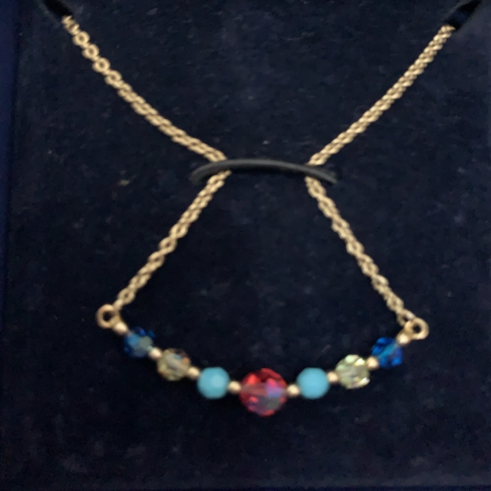 Swarovski Gold Beaded Necklace 18 Inch Length